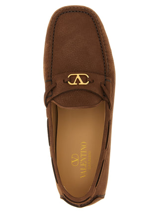 Brown Calfskin Slip-On Loafers
