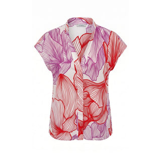 Camisa de algodón roja para mujer