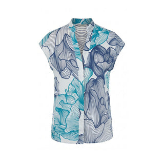 Camisa de mujer de algodón azul