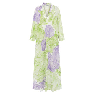 Vestido de algodón verde para mujer