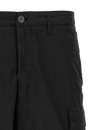 Black Cotton Bermuda Shorts