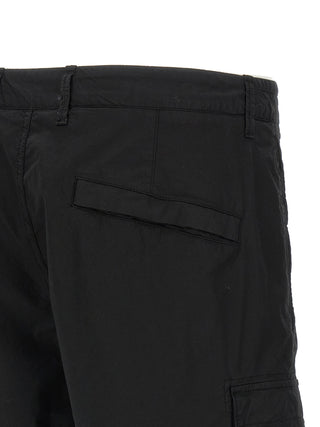 Black Cotton Bermuda Shorts