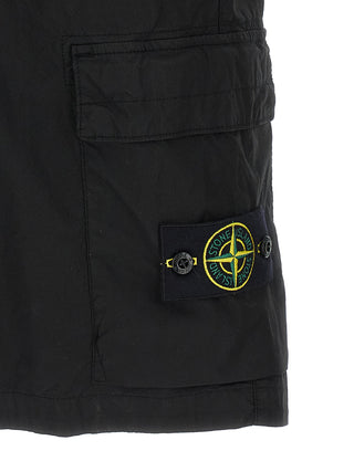 Black Cotton Bermuda Shorts