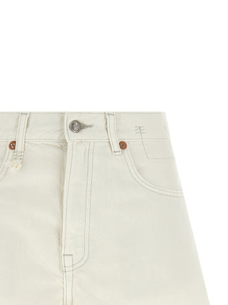White Cotton Bermuda Shorts
