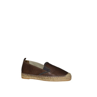 Brown Leather Espadrilles