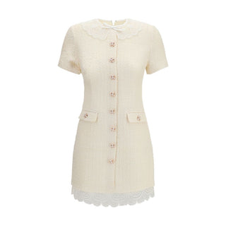 Beige Polyester Casual Dress