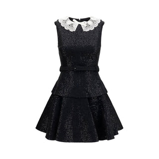 Black Polyester Casual Dress