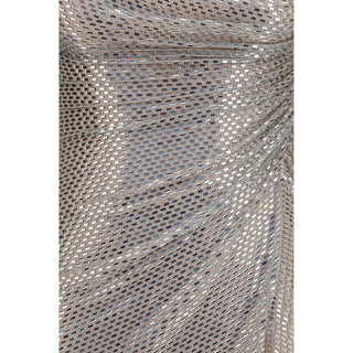 Silver Polyester Cocktail Dress