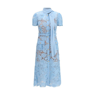 Blue Polyester Casual Dress