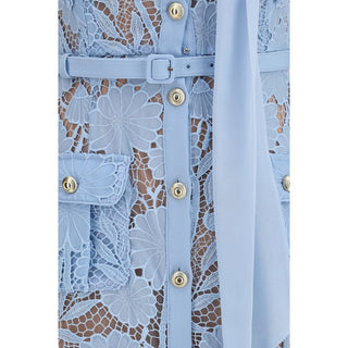 Blue Polyester Casual Dress