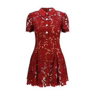 Bordeaux Polyester Cocktail Dress