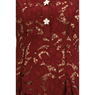Bordeaux Polyester Cocktail Dress