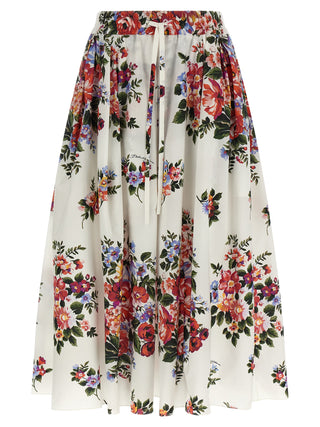 White Cotton Midi Skirt