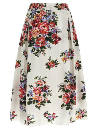 White Cotton Midi Skirt