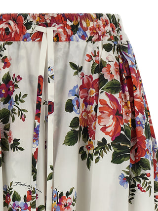 White Cotton Midi Skirt