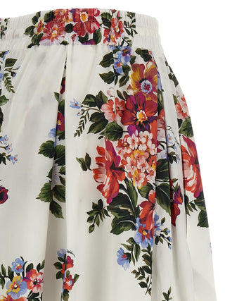 White Cotton Midi Skirt