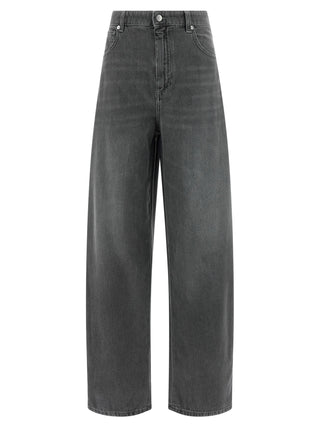 Gray Cotton Cropped Jeans