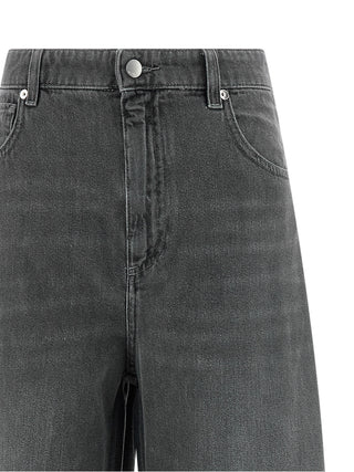 Gray Cotton Cropped Jeans