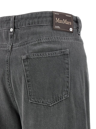 Gray Cotton Cropped Jeans