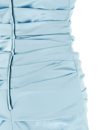 Blue Acetate Short Dress