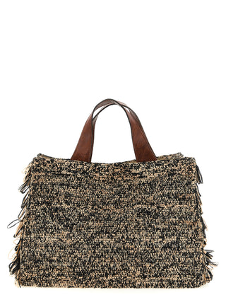 Bicolor Raffia Handbag