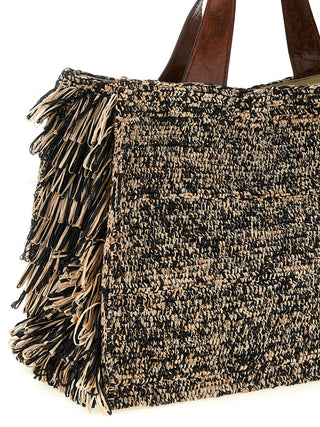 Bicolor Raffia Handbag