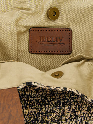 Bicolor Raffia Handbag