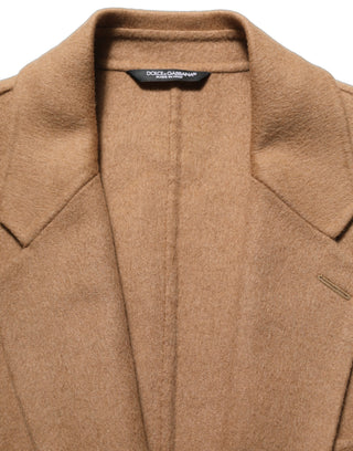 Chaqueta de traje marrón de dos botones y un solo pecho