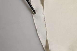 Off White Silk Straight Wide Leg Trouser Pants