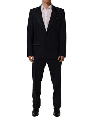 Dark Blue Single Breasted 2 Piece Men Suit
