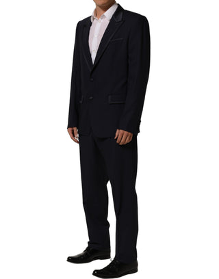 Dark Blue Single Breasted 2 Piece Men Suit