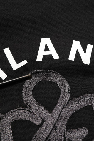 Black Cotton Milano1984 Print Hoodie Sweater