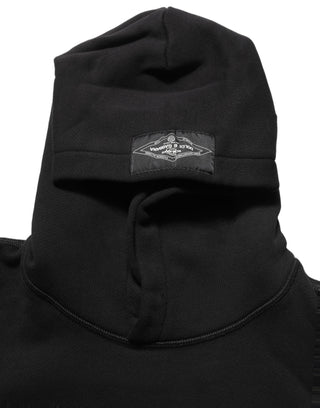 Black Cotton Milano1984 Print Hoodie Sweater