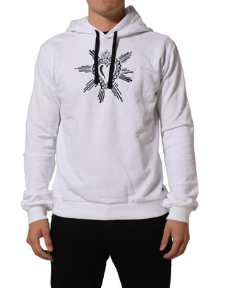 White Sacred Heart Hooded Sweatshirt Sweater