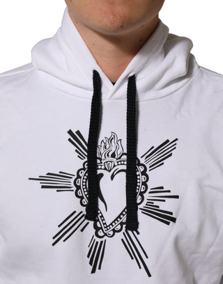 White Sacred Heart Hooded Sweatshirt Sweater