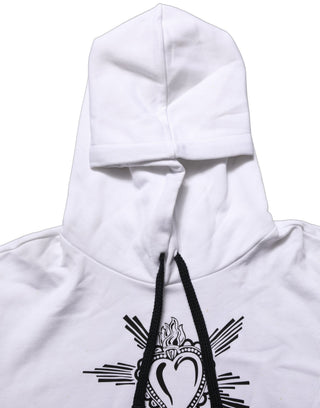 White Sacred Heart Hooded Sweatshirt Sweater