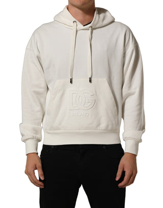 Sudadera blanca con capucha y logo
