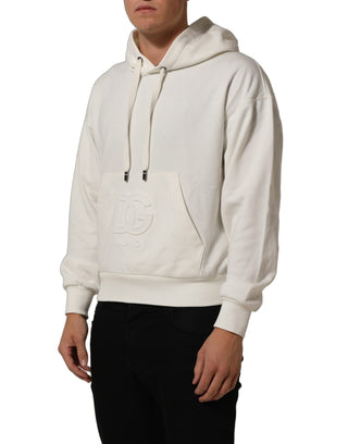 Sudadera blanca con capucha y logo