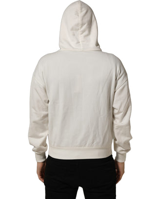 Sudadera blanca con capucha y logo