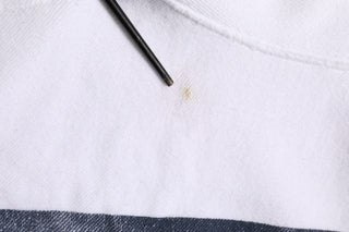 White Blue Stripe Hooded Sweatshirt Sweater