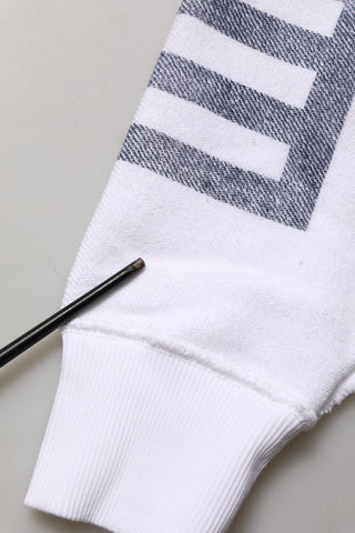 White Blue Stripe Hooded Sweatshirt Sweater