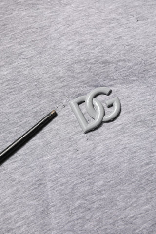 Gray Cotton Logo Hooded Sweatshirt Sweater