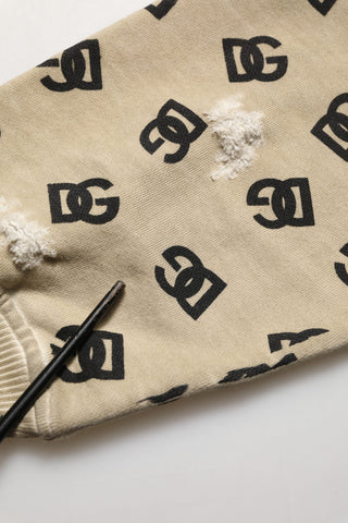 Brown Cotton Logo Hooded Sweatshirt Sweater