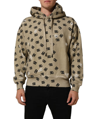 Sudadera con capucha y logo de algodón marrón