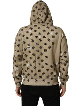 Sudadera con capucha y logo de algodón marrón