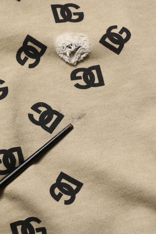Sudadera con capucha y logo de algodón marrón