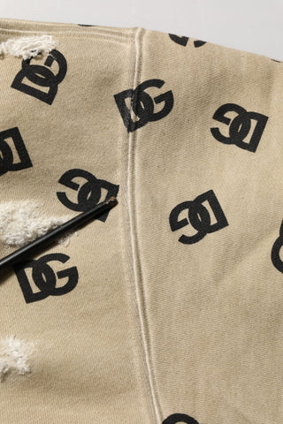 Sudadera con capucha y logo de algodón marrón