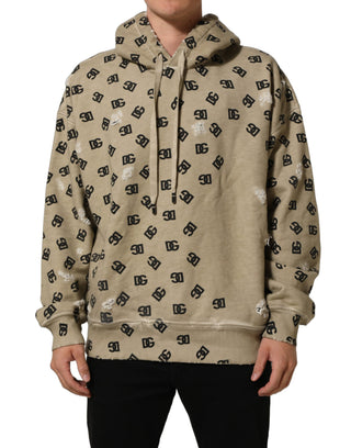 Brown Cotton Logo Hooded Sweatshirt Sweater