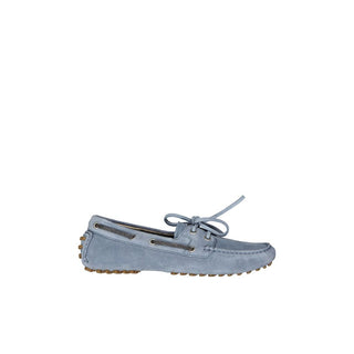 Blue Leather Slip-On Loafers