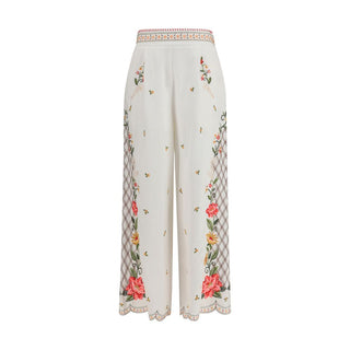 Pantalones casuales de lino multicolor
